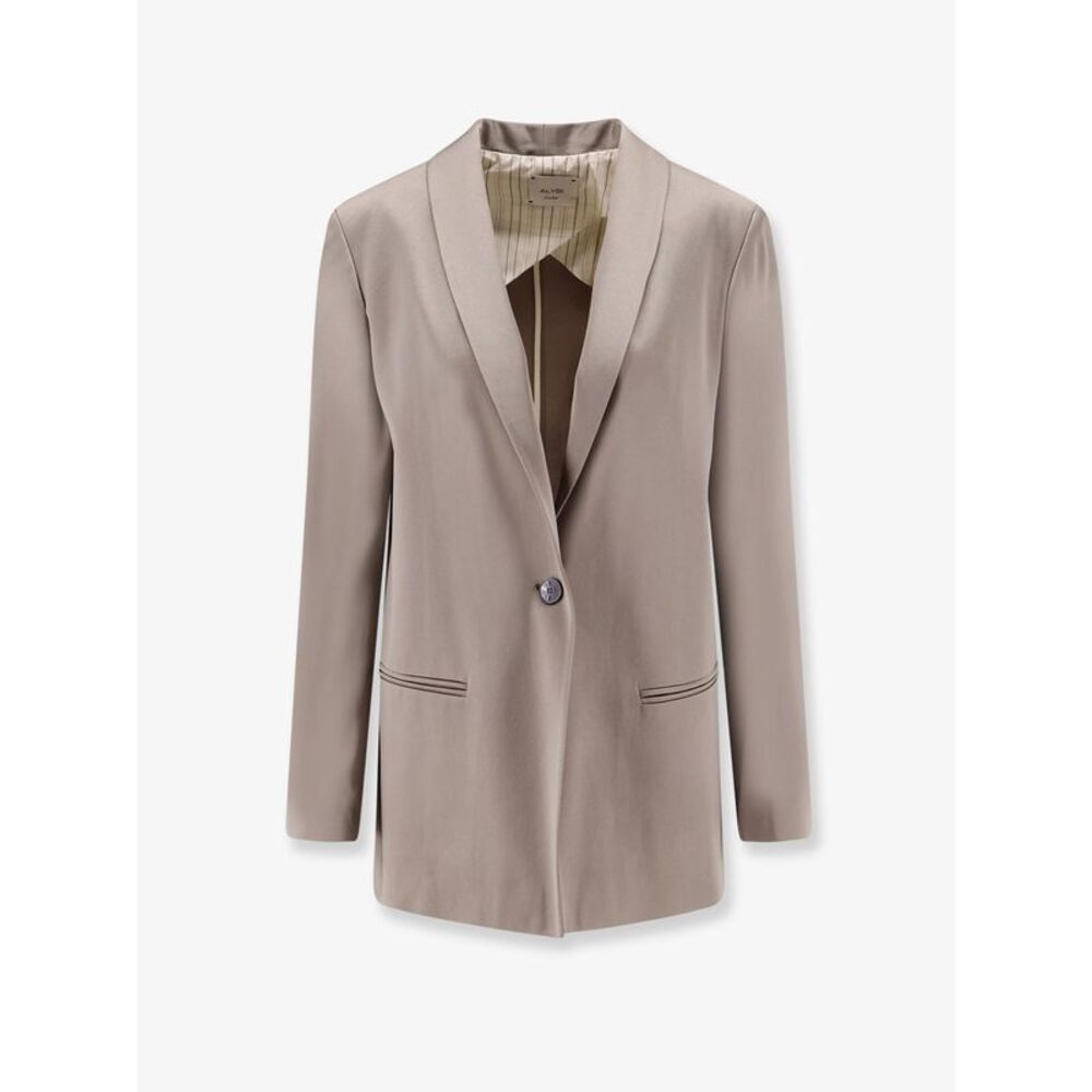 Alysi Women Single-Breasted Satin Blazer